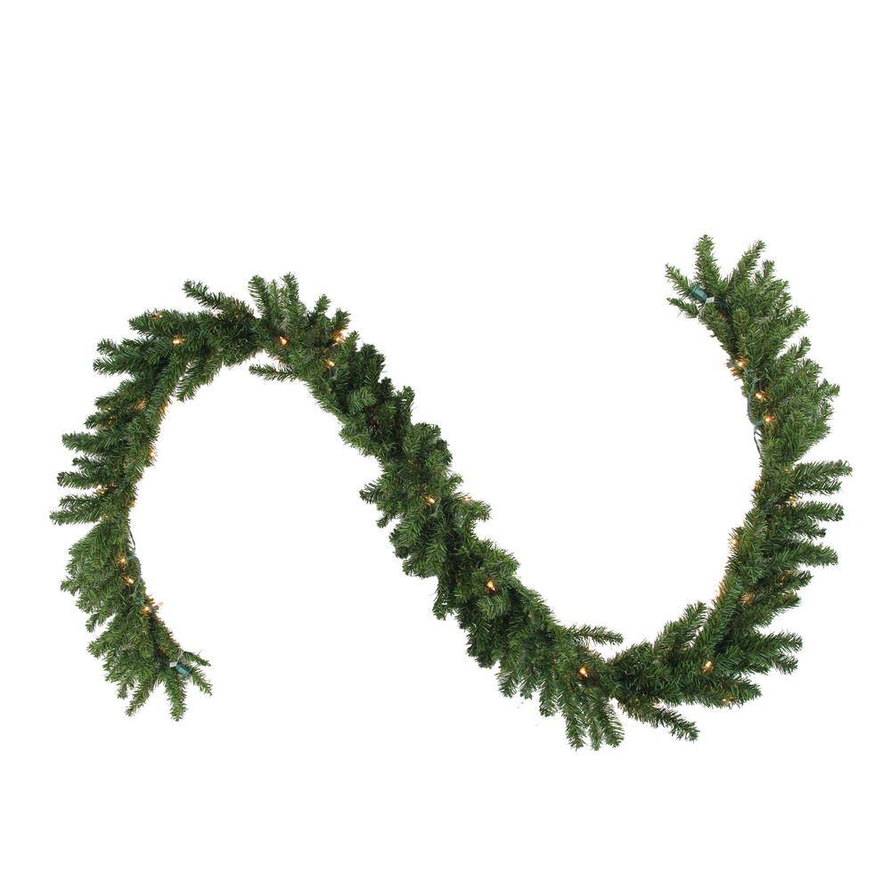 9 ft. x 14 in. Pre-Lit Canadian Pine Artificial Christmas Garland with Clear Lights 32913207