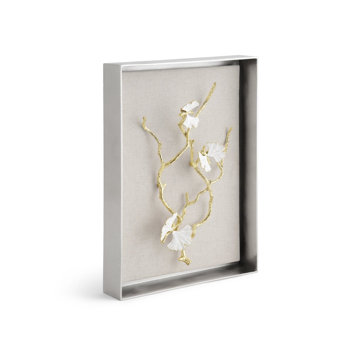 Butterfly Ginkgo Gold Fabric Shadow Box