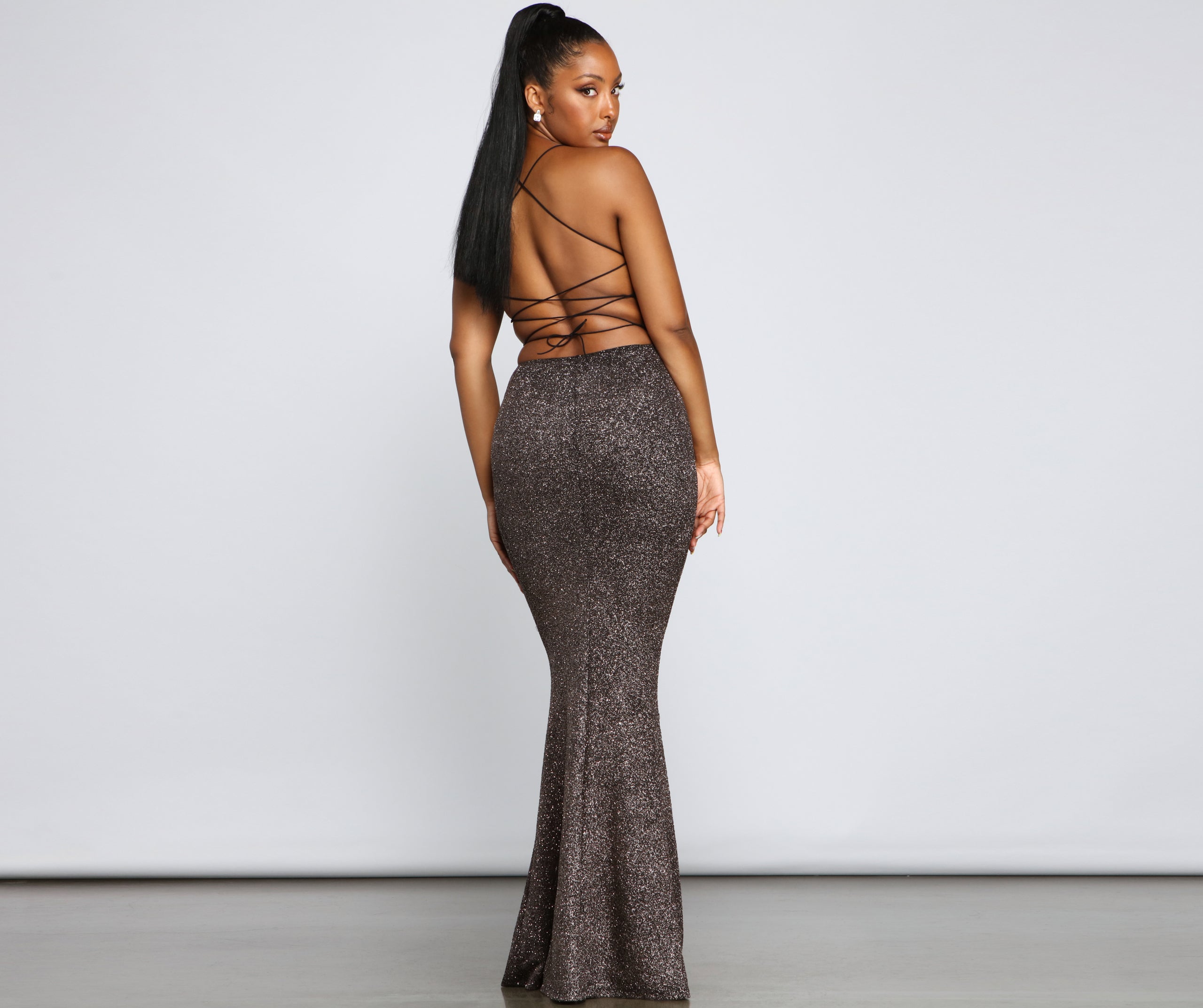 Jessica Glitter Knit Mermaid Dress