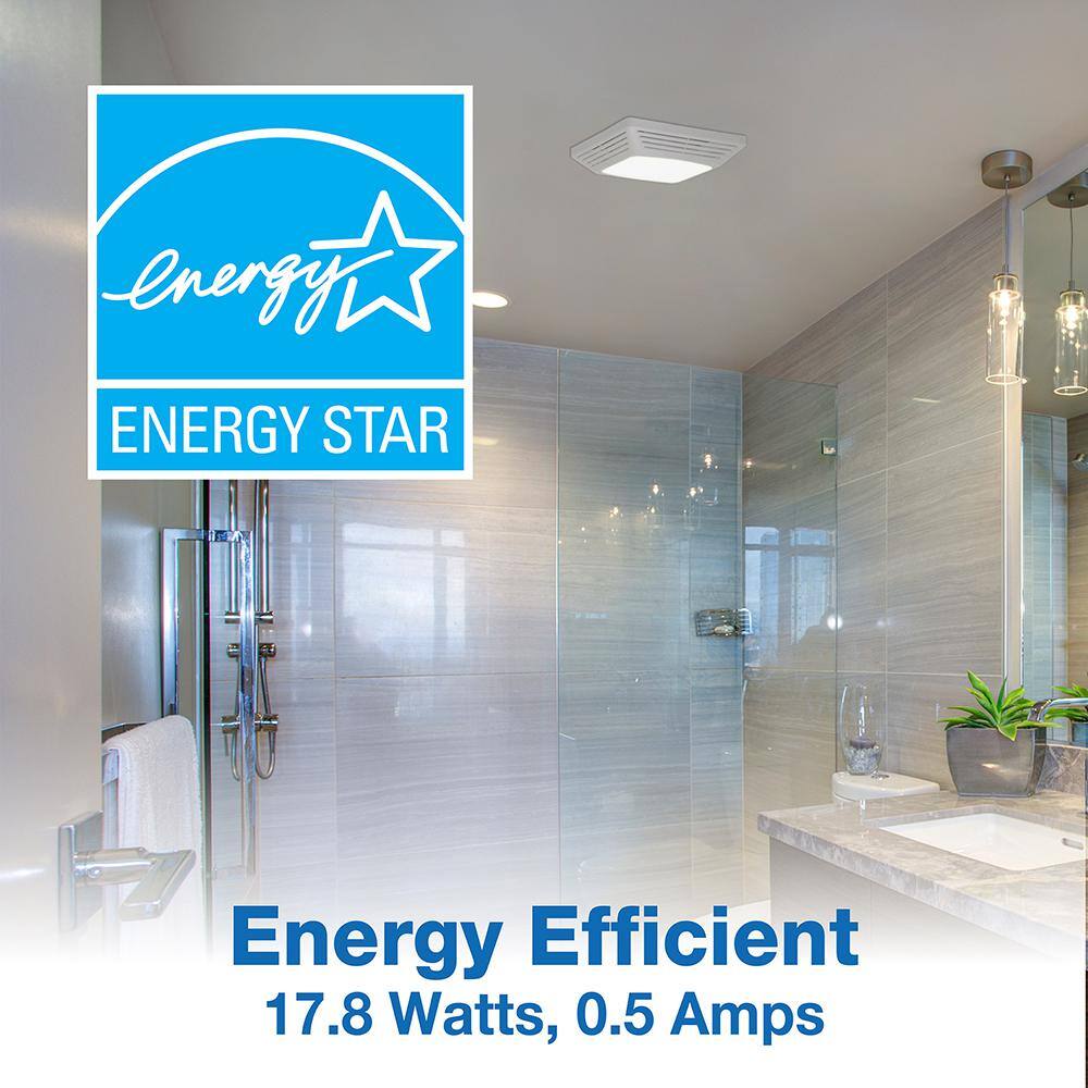 Air King ENERGY STAR Certified Snap-In Installation Quiet 50 CFM Bathroom Exhaust Fan with LED light BFQL50