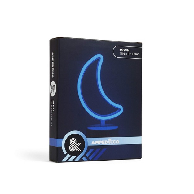 Amped amp Co Crescent Moon Desk Light Blue