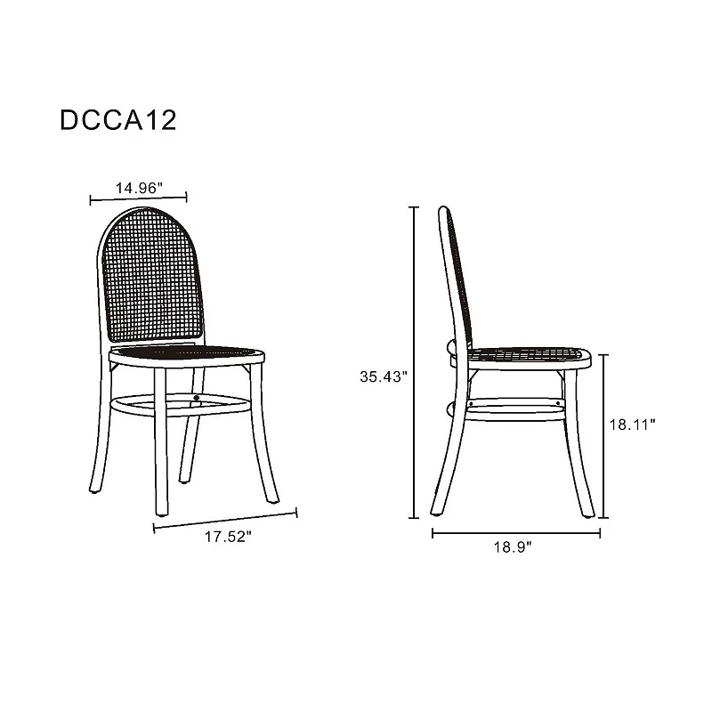 MANHATTAN COMFORT Paragon Rounded Dining Chair 2-piece Set