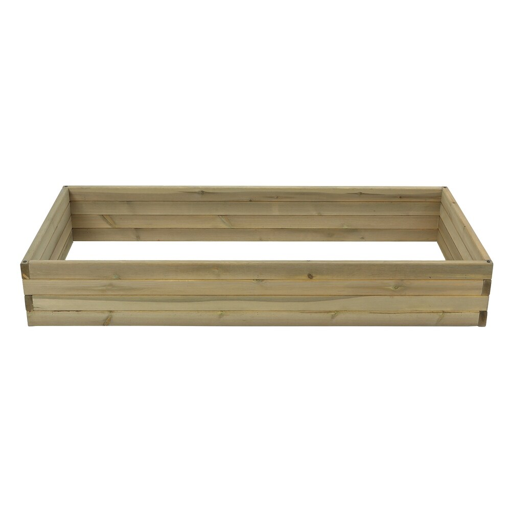 Natural Wood Rectangular Raised Garden Bed   4.9ft x 2.3ft