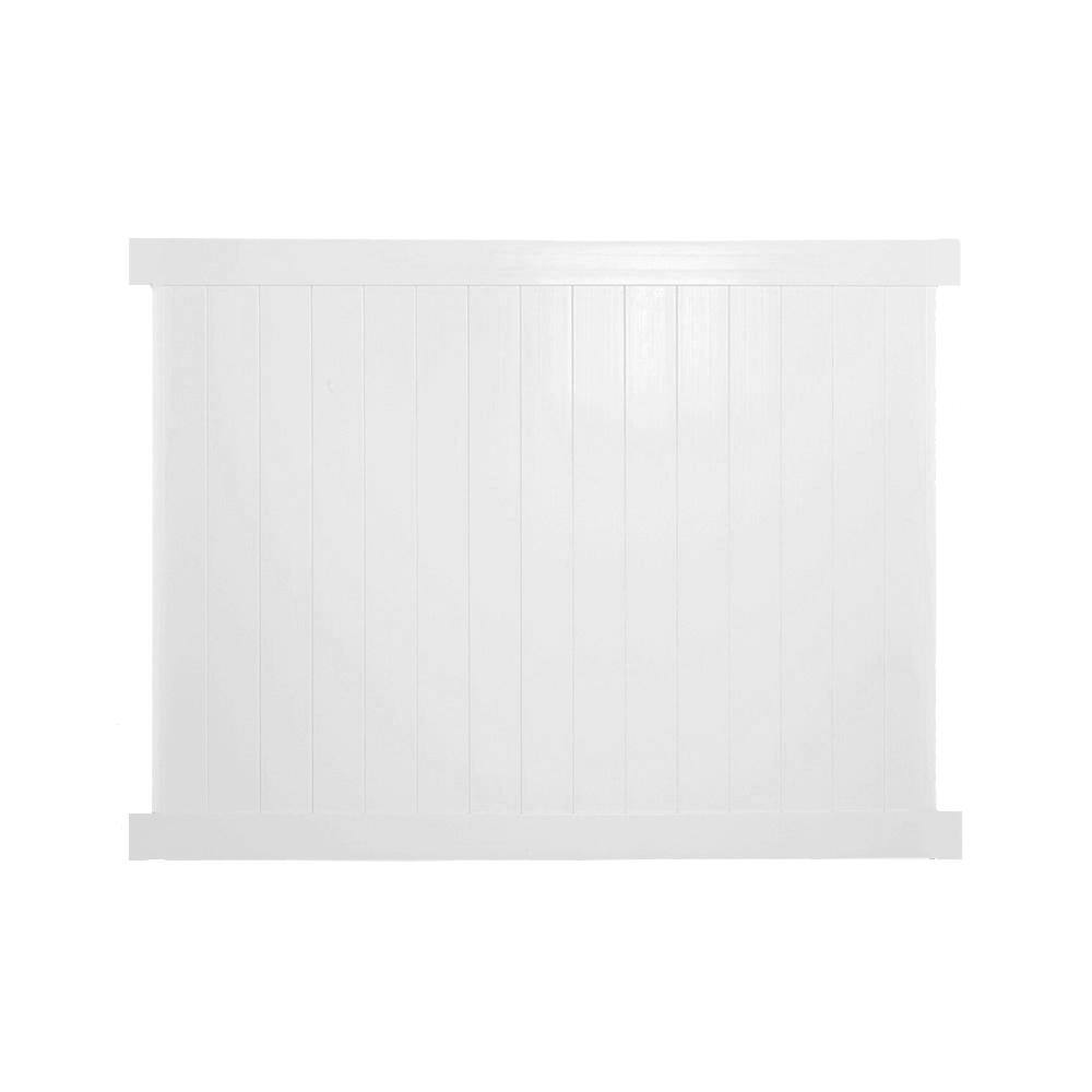 Weatherables Savannah 6 ft. H x 8 ft. W White Vinyl Privacy Fence Panel Kit PWPR-TG-6X8