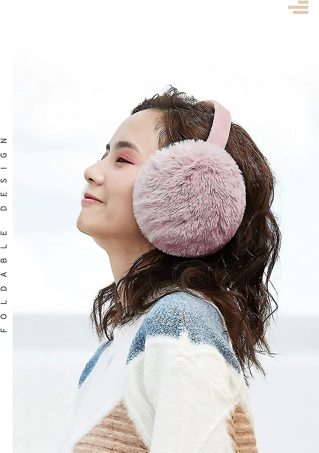 Winter Ear Muffs Faux Fur Warm Earmuffs Foldable Outdoor Ear Warmers