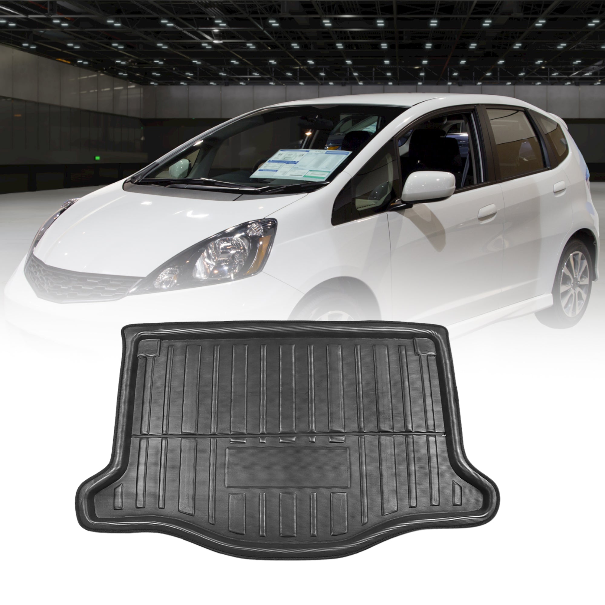 Black Rear Trunk Boot Liner Cargo Mat Floor Tray for 2016-2018 Honda Fit