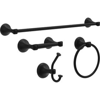 Delta Esato 18 in. with 6 in. Extender Wall Mount Towel Bar in Matte Black ESA18-MB