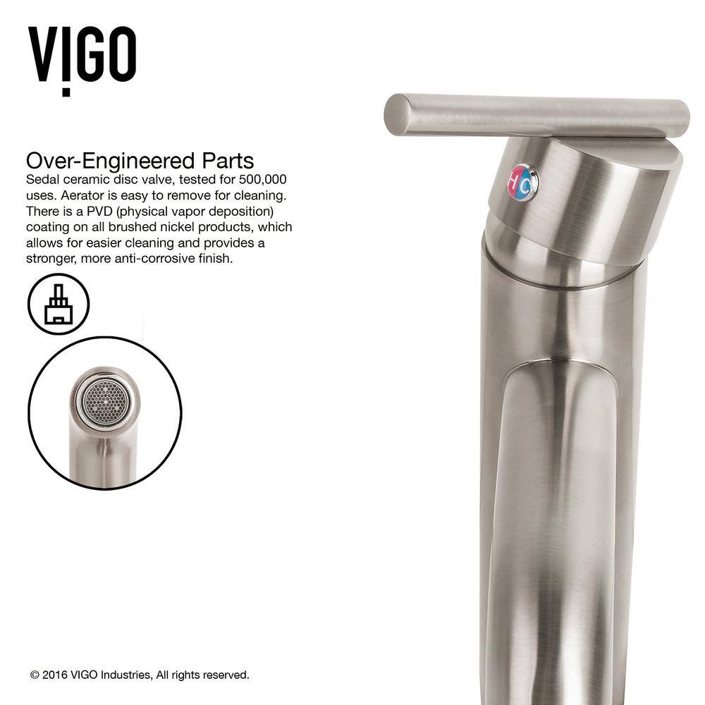 VIGO Glass Round Vessel Bathroom Sink in Silver with Seville Faucet and Pop-Up Drain in Brushed Nickel VGT838