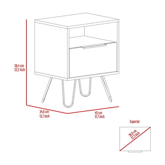 Eagle Creek 1 Shelf 1 Drawer Nightstand Black Weng...