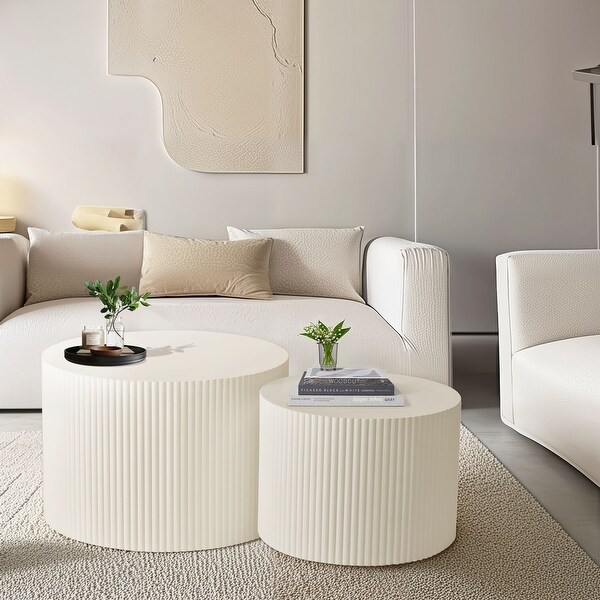 Wave Stripe Nesting Coffee Table Set for Living Room