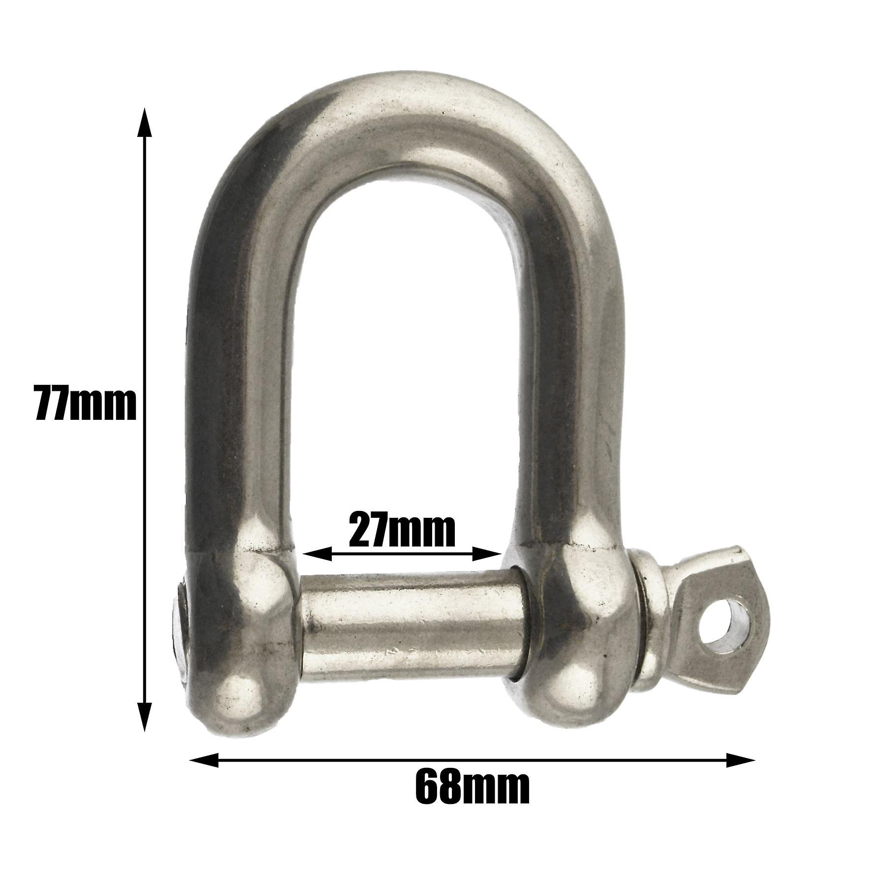 4 Pack 12mm Galvanised Steel D Shackle Dee Link Chandlery Lifting Towing