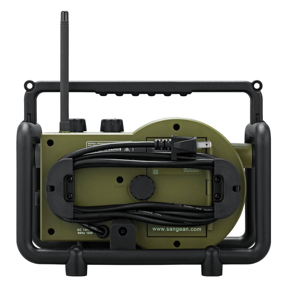 Sangean Compact AMFMAux-In Ultra Rugged Rechargeable Digital Tuning Radio in Green TB-100