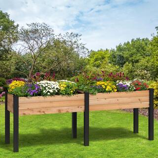 Outdoor Essentials Haven 2 ft. x 8 ft. Natural Cedar Elevated Garden Planter (Tool Free) 472543