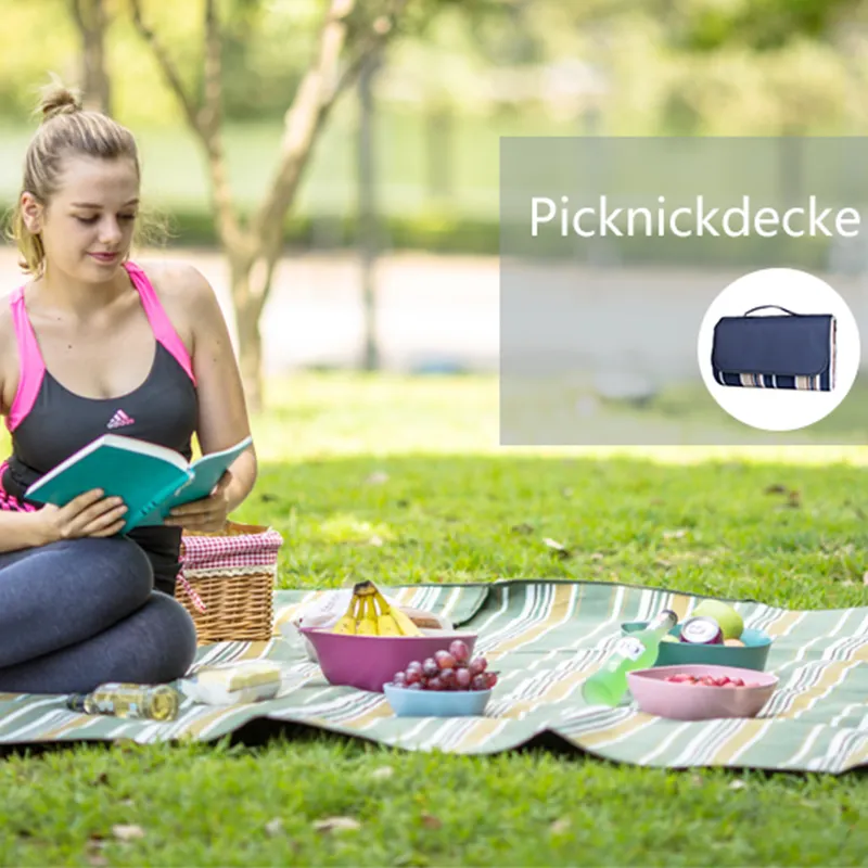 Acrylic Fabric Picnic Blanket Straw Sitting Pad Picnic Blanket  Season Universal Portable Picnic Mat