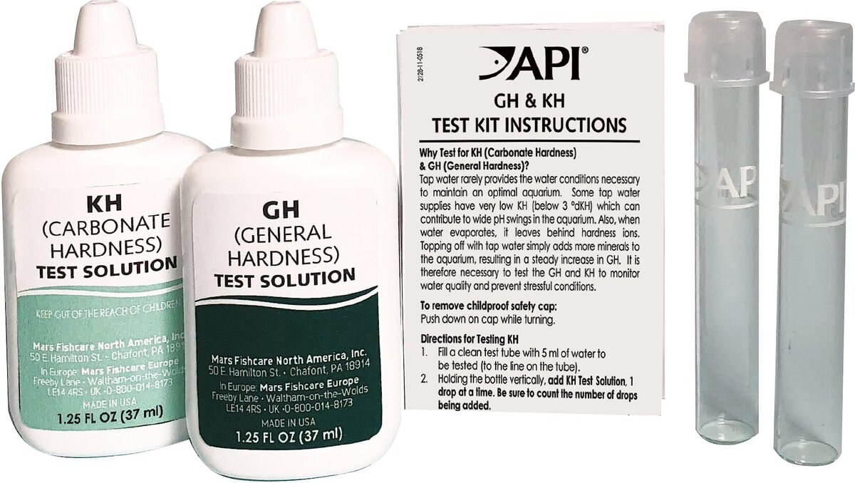 API GH and KH General and Carbonate Hardness Freshwater Aquarium Test Kit