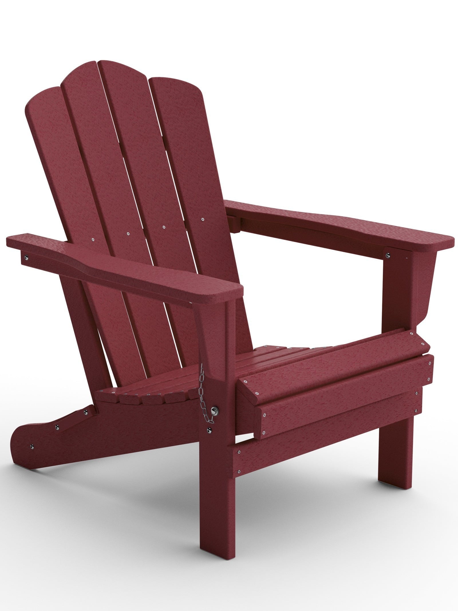 Folding Outdoor Patio Plastic Adirondack Chair for Garden, Red