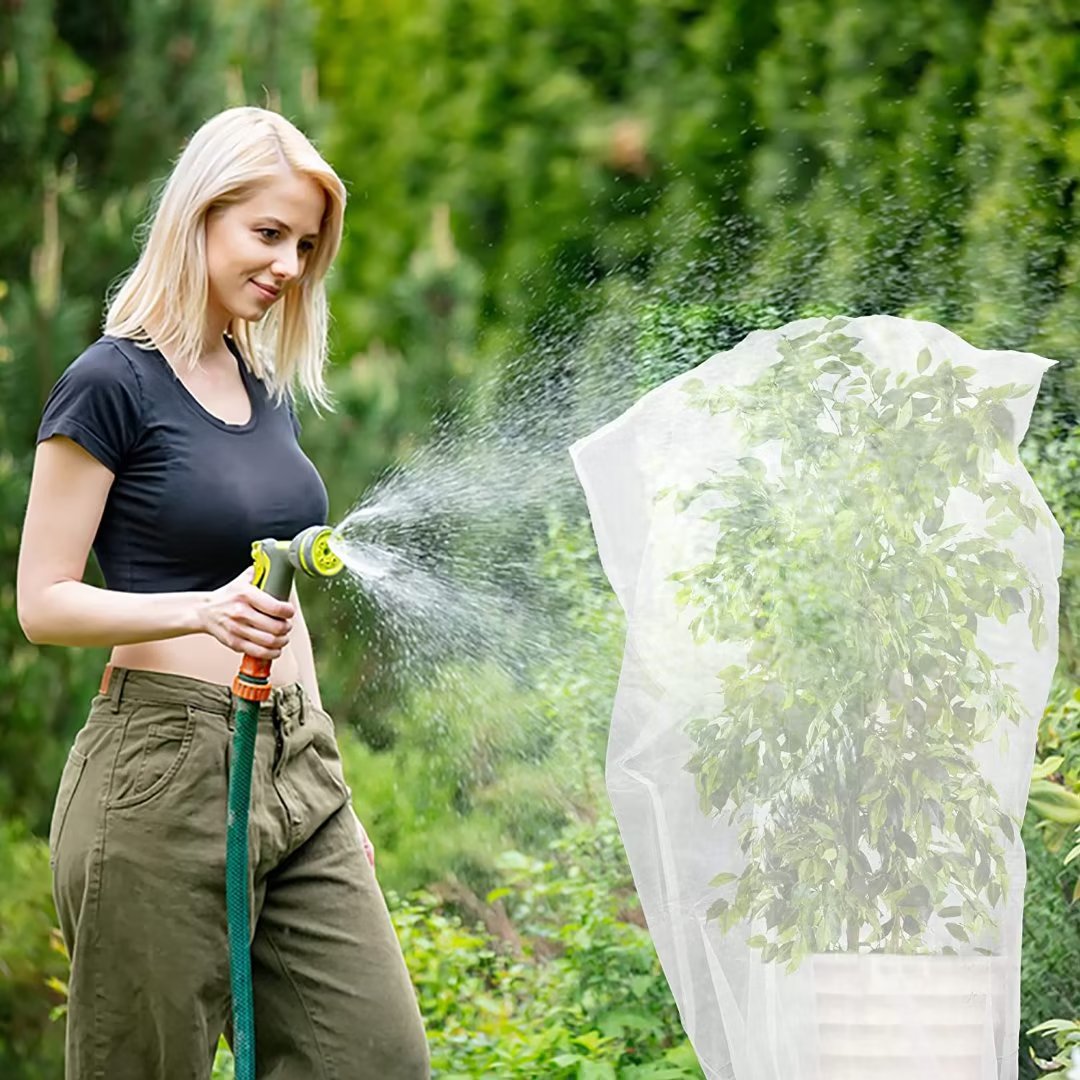 39 in. H x 39 in. W White In Shape Bag with Rope Bird Netting Insect Barrier Garden Plant Cover