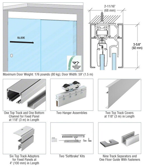 CRL51 Series Ceiling Mount Single Slider with Fixe...