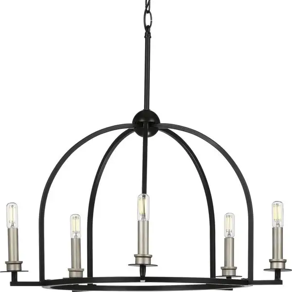 Seneca Collection 5-Light Matte Black Farmhouse Chandelier Light - N/A Shopping - The Best Deals on Chandeliers