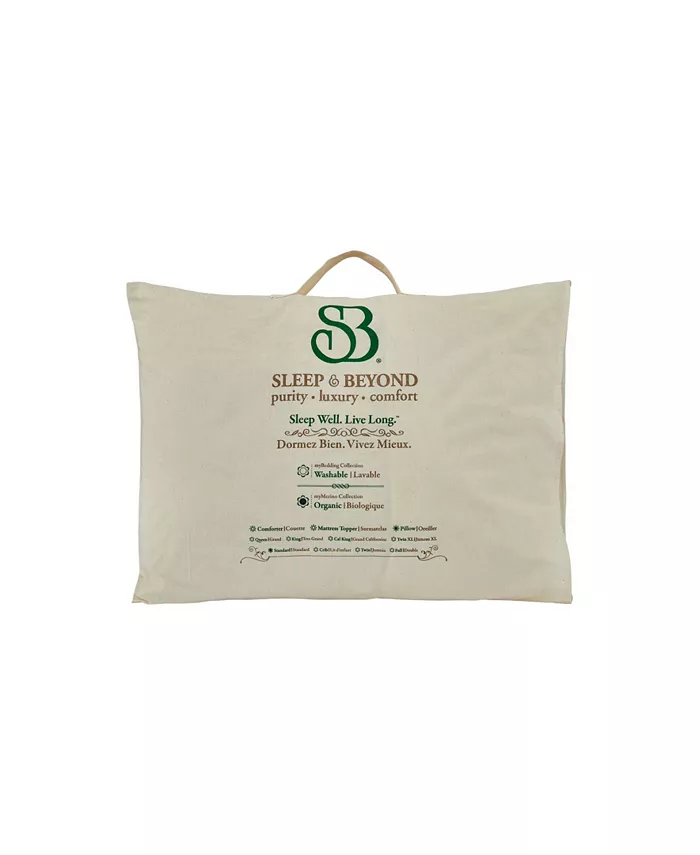 Sleep and Beyond Mymerino， Organic Merino Wool Pillow， Standard， Medium Fill