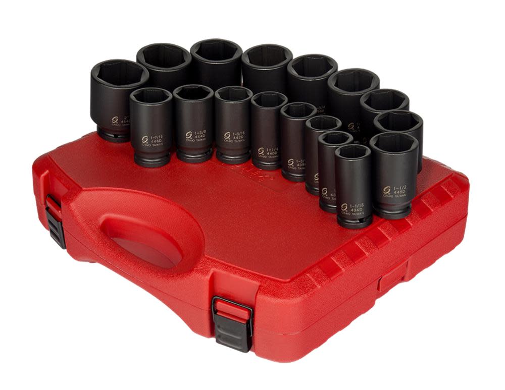 3/4 In. Drive Deep SAE Impact Socket Set 17 pc. ;