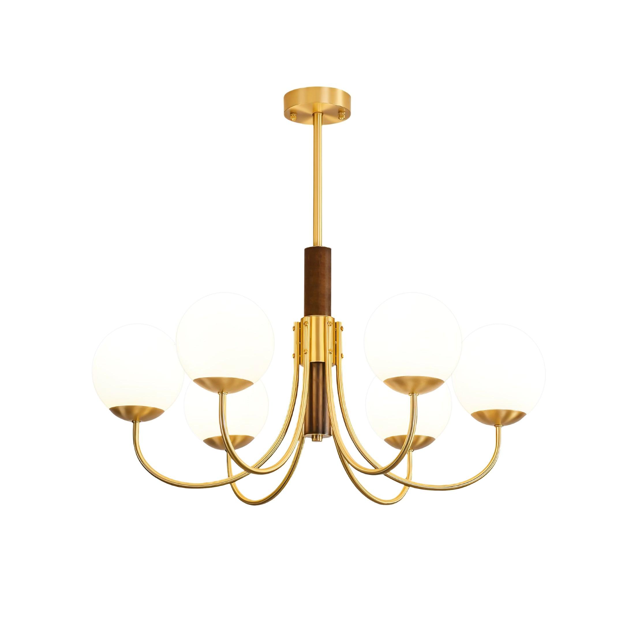 Midas Touch Walnut Sphere Chandelier