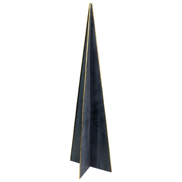 Blue And Gold Triangular Christmas Tree Tabletop Decor