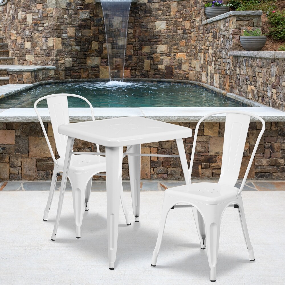 23.75 inch Square 3 piece Metal Indoor/ Outdoor Dining Set