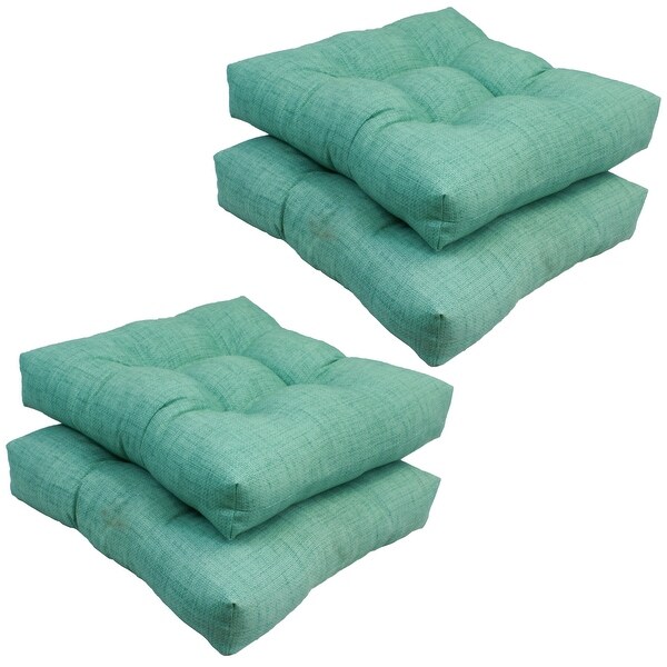 19-inch Square Tufted Indoor/Outdoor Chair Cushions (Set of 1， 2， or 4)