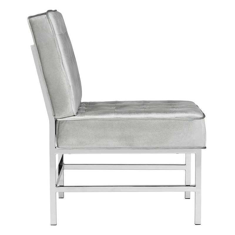 Safavieh Chrome Finish Tufted Accent Chair