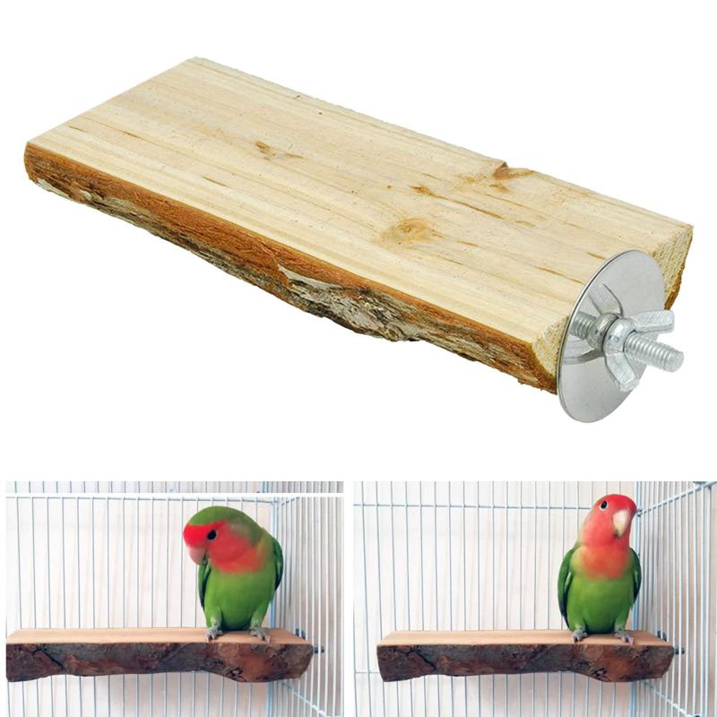 Natural Wood Bird Perch Stand， Hanging Multi Branch Perch Platform for Parrots， Parakeets Cockatiels， Conures， Macaws， Love Birds