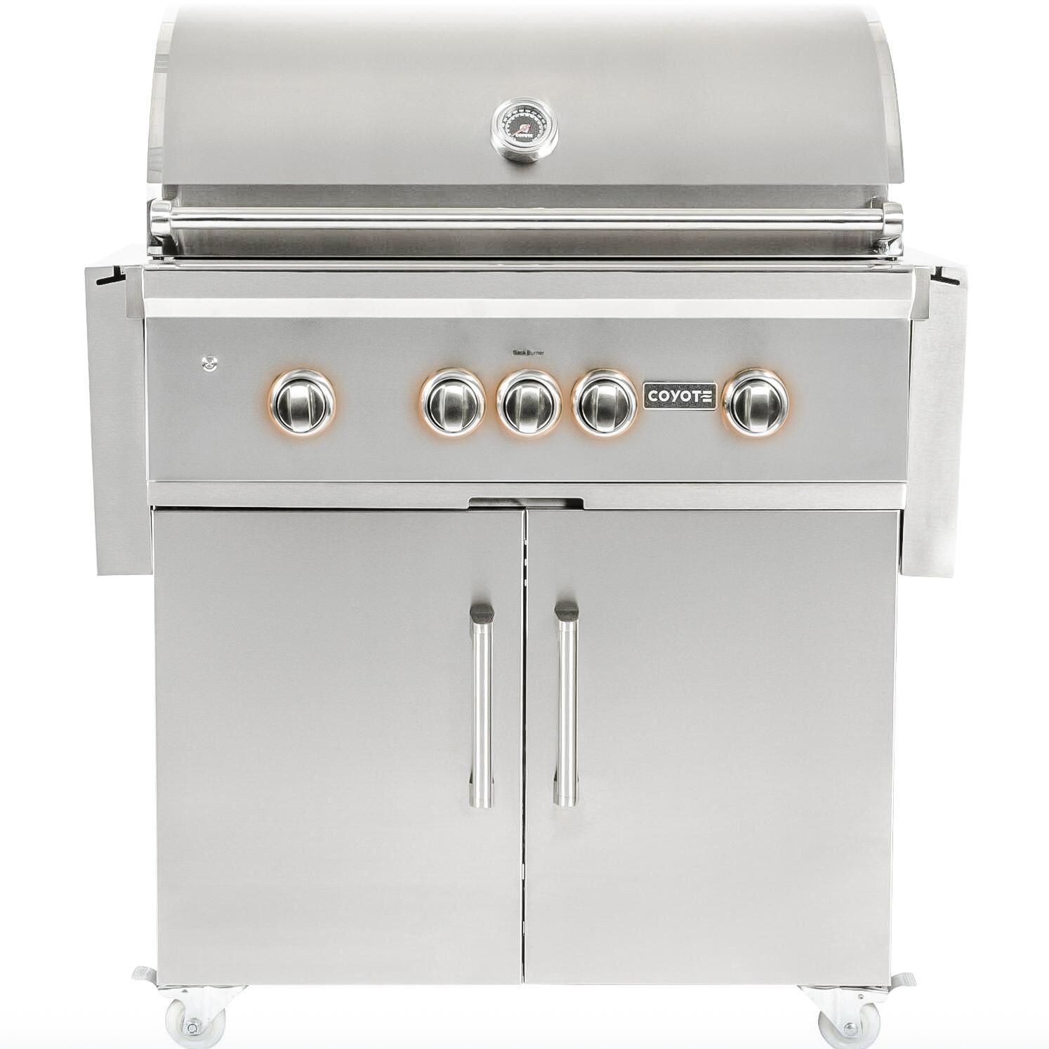 Coyote S-Series 36-Inch 4-Burner Propane Gas Grill With RapidSear Infrared Burner and Rotisserie