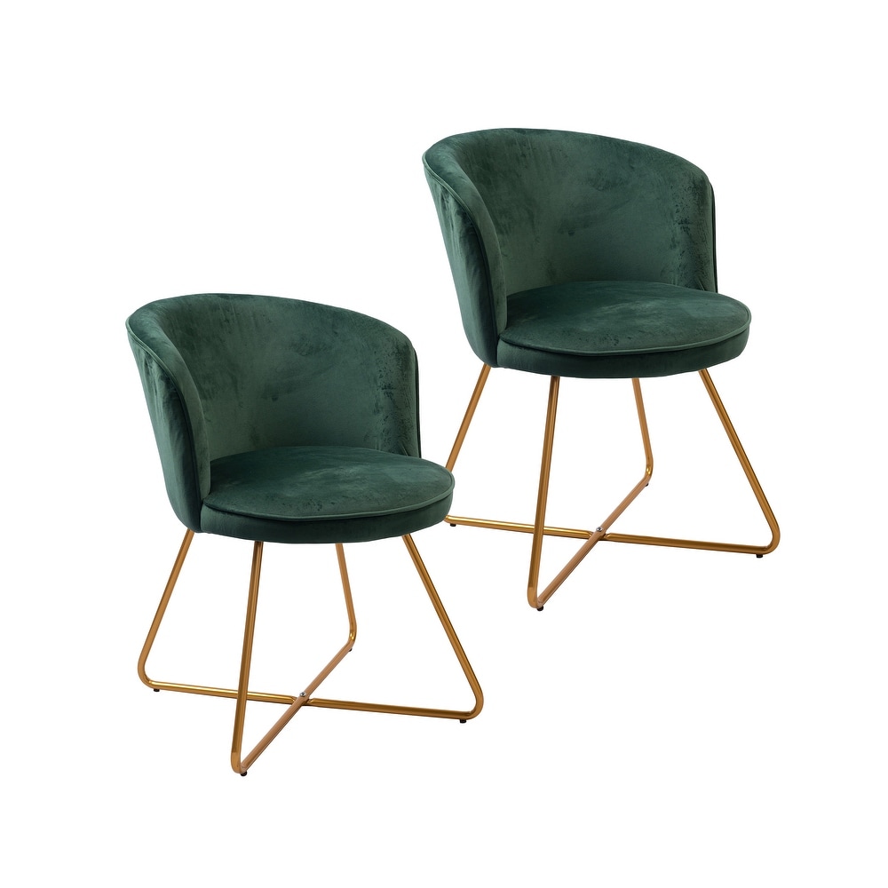 Porthos Home Orry Dining Chair  Velvet Upholstery  Gold Dipped Metal Legs