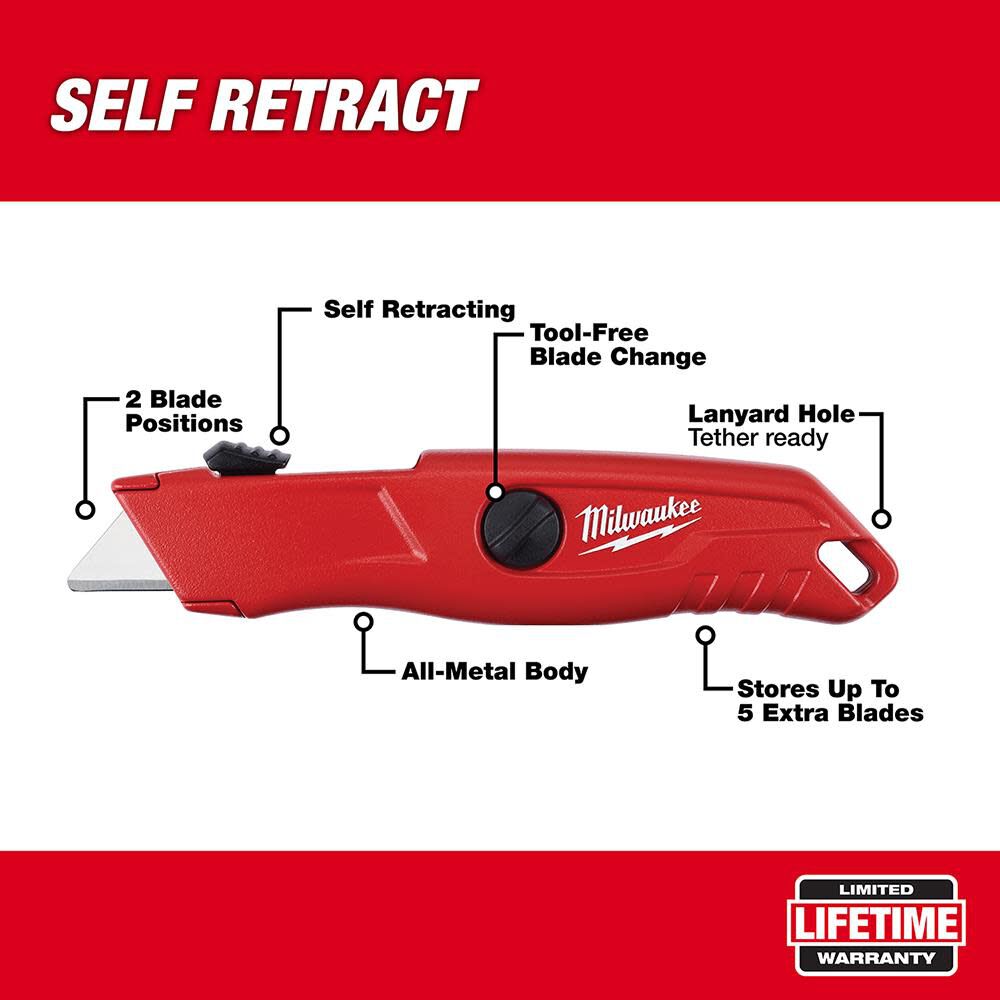 Milwaukee Self Retracting Utility Knife 48-22-1512 from Milwaukee