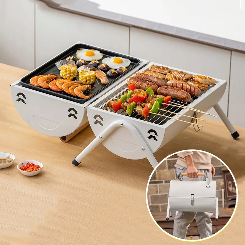 Outdoor Camping Mini Portable grill 5 people Portable Folding Charcoal Barbecue Grill for Outdoor Cooking Camping Hiking Picnics