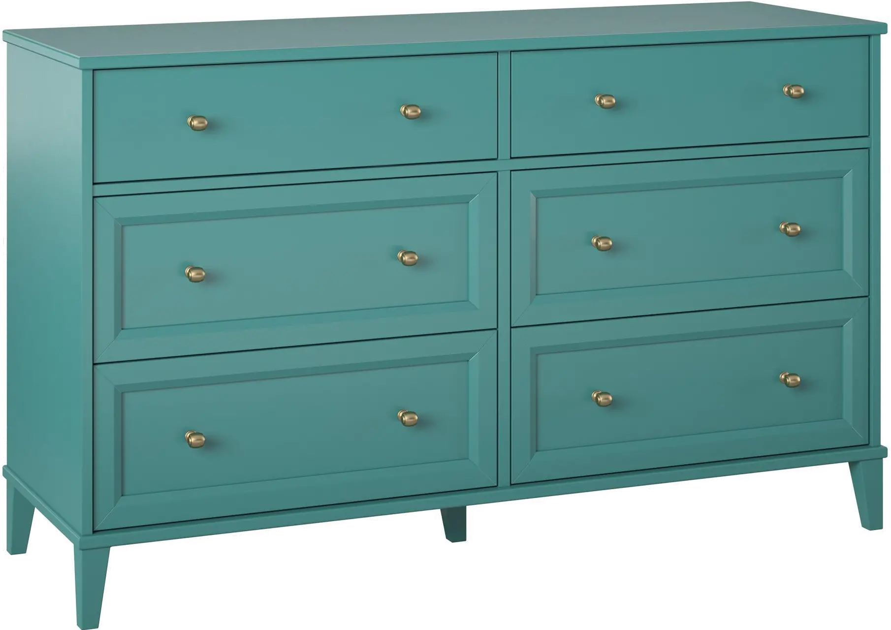 Monticello Emerald Green 6-Drawer Dresser