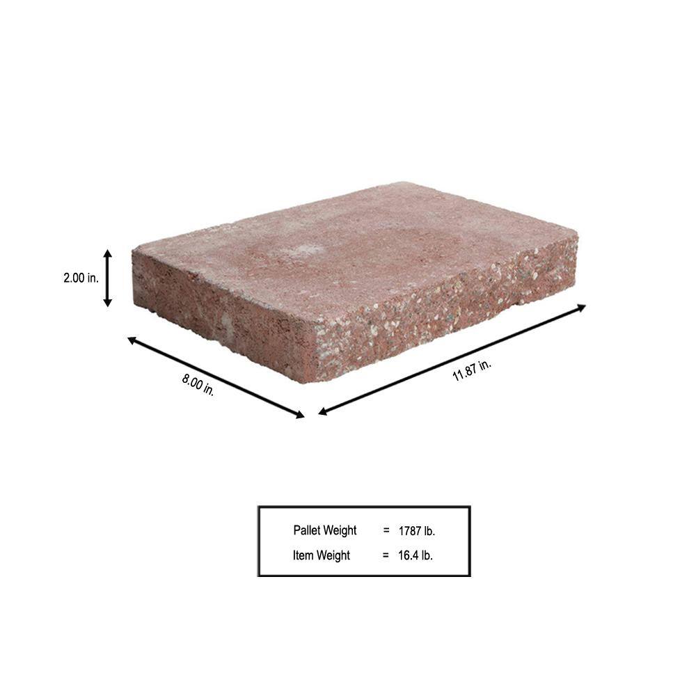 Pavestone 2 in. x 12 in. x 8 in. River Red Concrete Wall Cap (120 Pieces  118.5 sq. Face ft.  Pallet) 81451