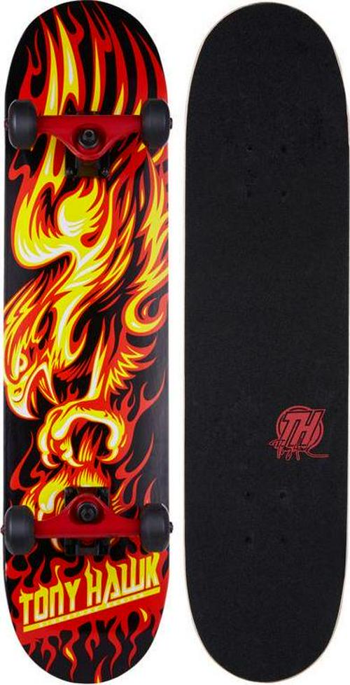 Tony Hawk Series 4 Popsicle Flame Hawk Skateboard， 7 ply Maple， 58mm x 45mm Polyurethane Cast Performance Wheels