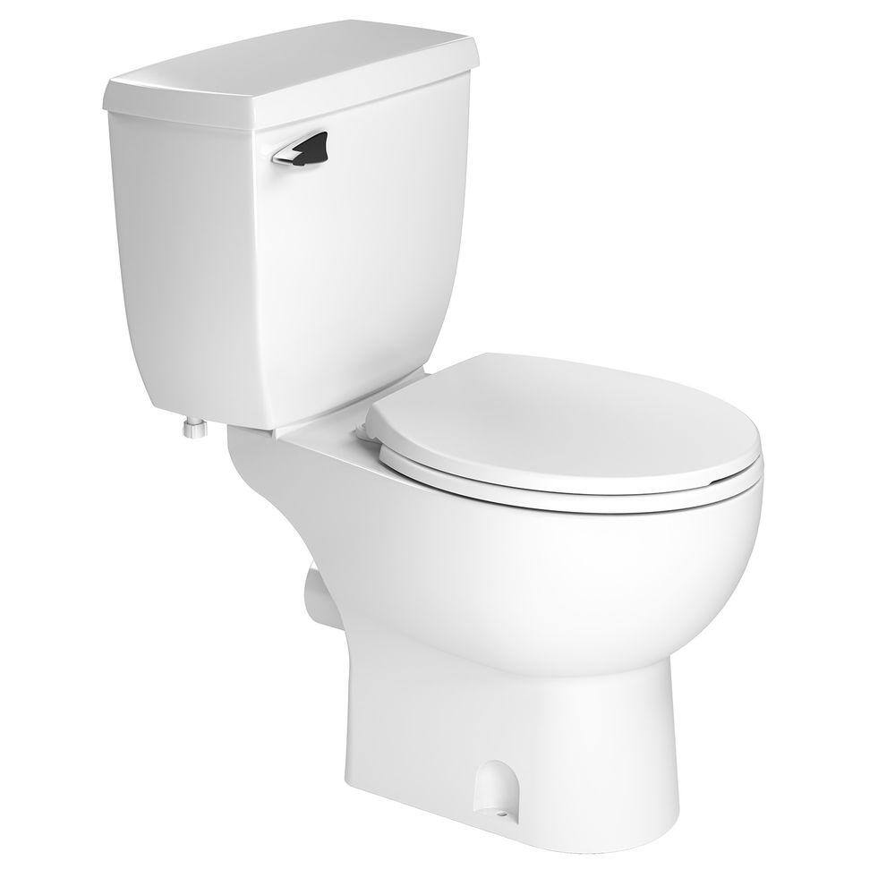 Saniflo 2-Piece 1.28 GPF Single Flush Round Toilet in White 083.005