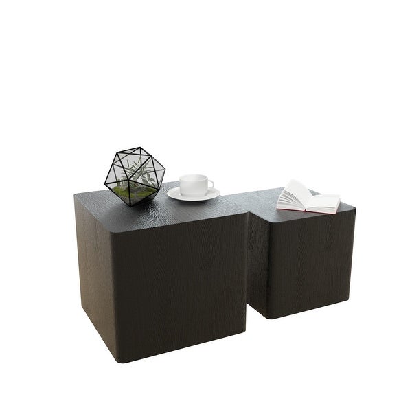 End Table Square Shape Nesting For Multi Spaces， Set of 2