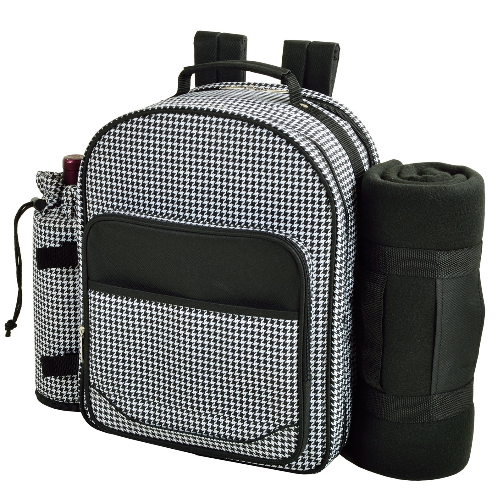 Picnic at Ascot 2 Person Picnic Backpack with Blanket - Houndstooth