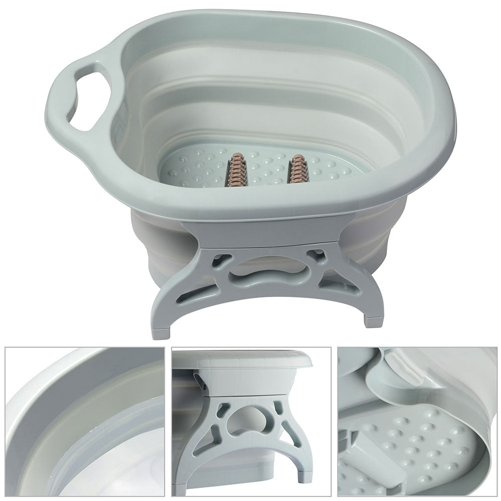 Yescom Collapsible Foot Soaking Tub Spa Bucket Massage Rollers