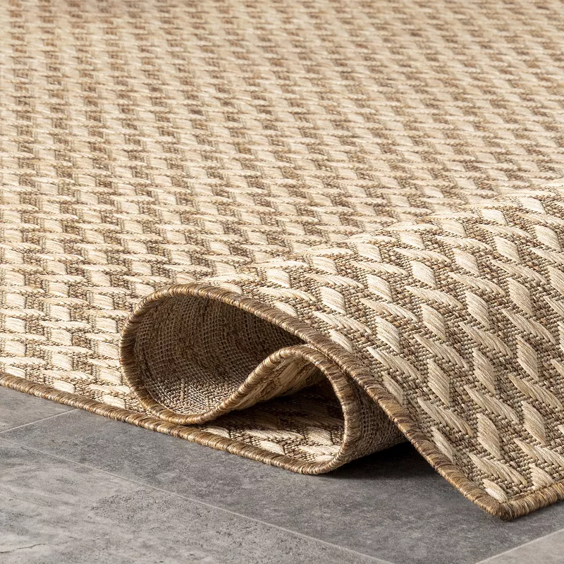 nuLOOM Camryn Abstract Herringbone Indoor Outdoor Rug