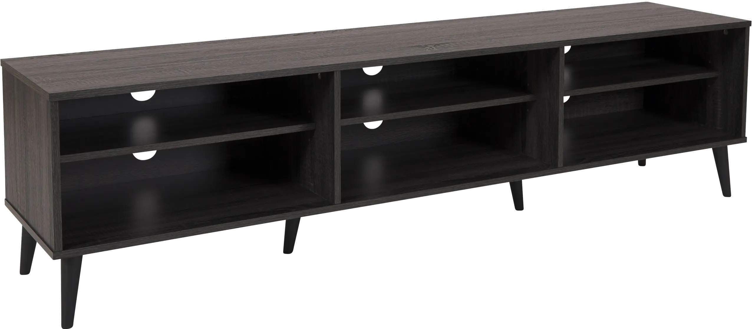 Cole Gray TV Stand with Open Shelves