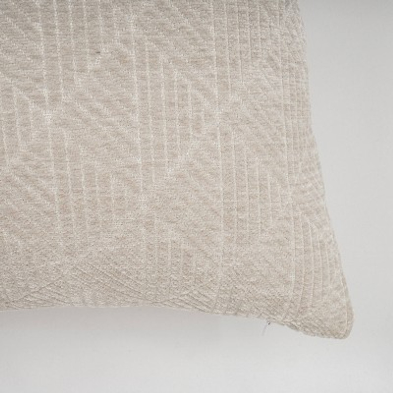 18x18 Geometric Chenille Woven Jacquard Reversible Square Throw Pillow Taupe - freshmint