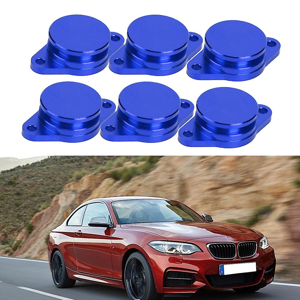 6x33mm Engine Swirl Flaps Delete Blanking Plugs Set With Rubber Gaskets For M57 / M57d25 Blue