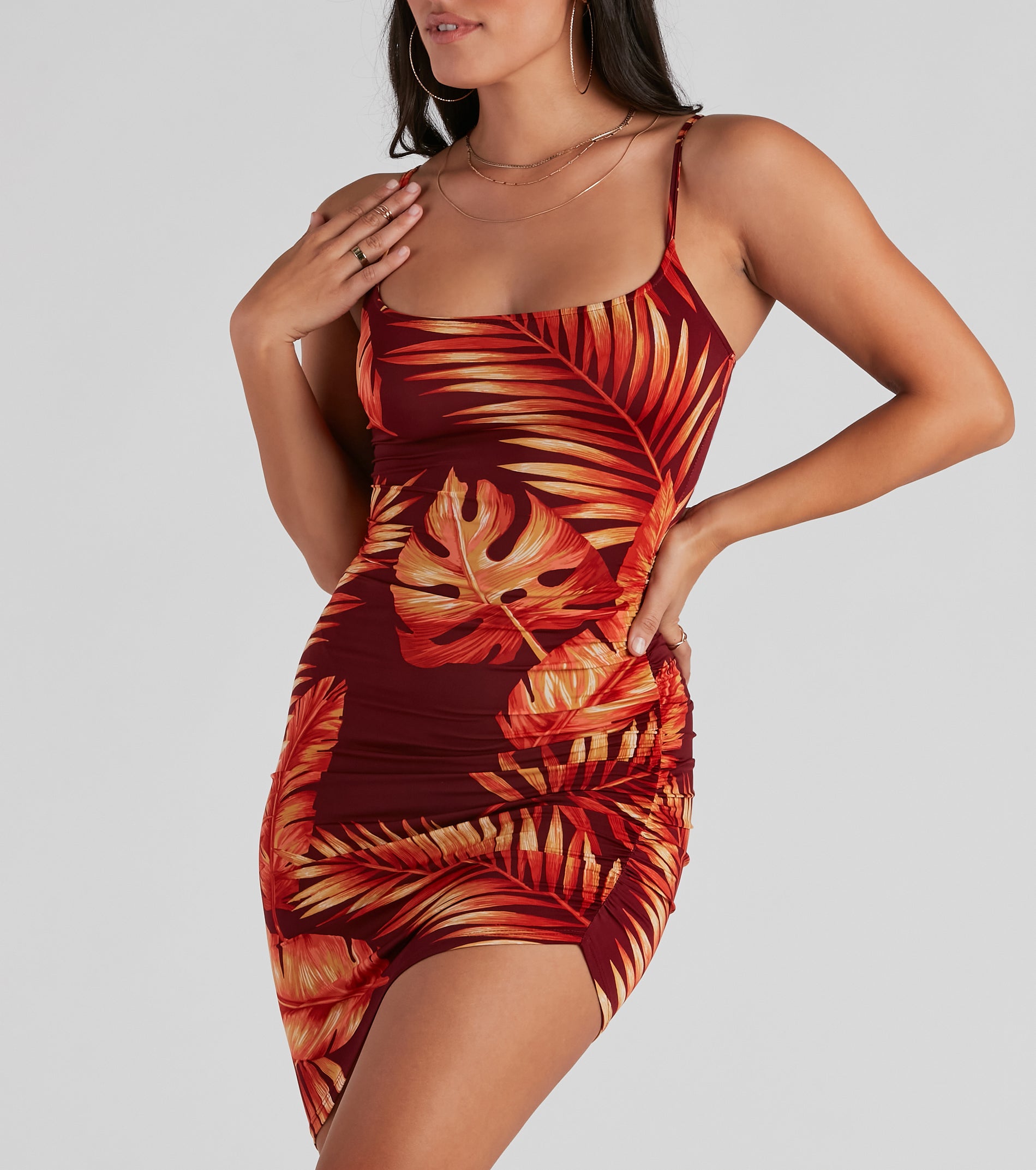 Away On Vacay Tropical Mini Dress