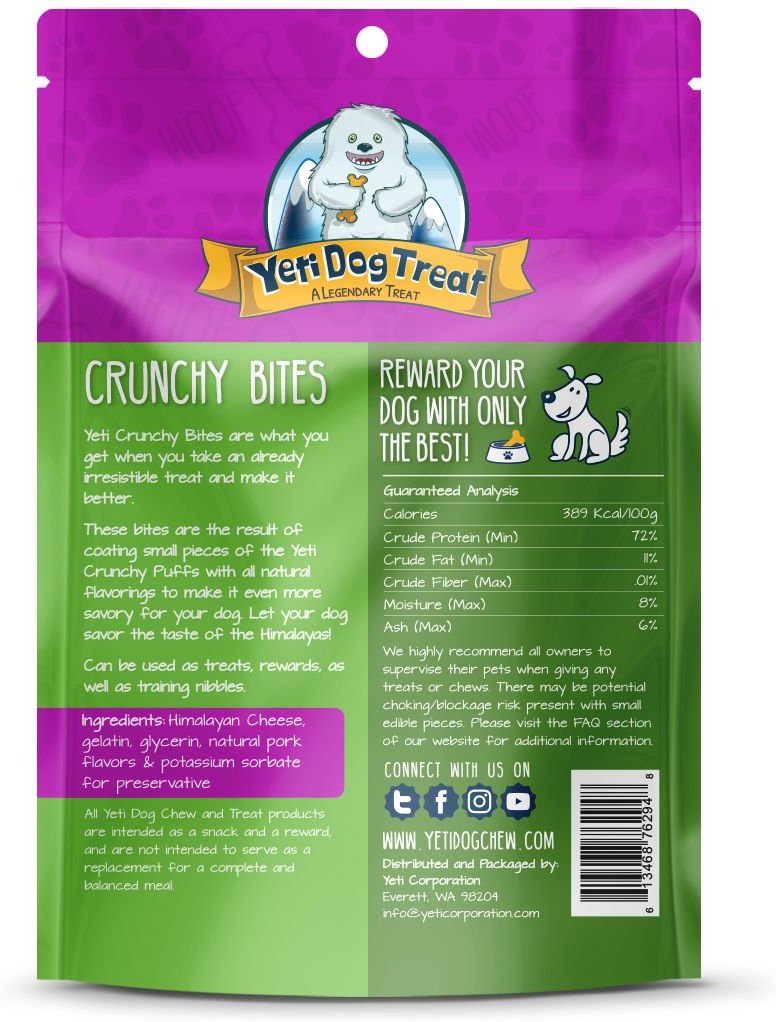 Yeti Dog Chew Chicken Liver Crunchy Bites Himalayan Yak Cheese Dog Treats， 4-oz bag