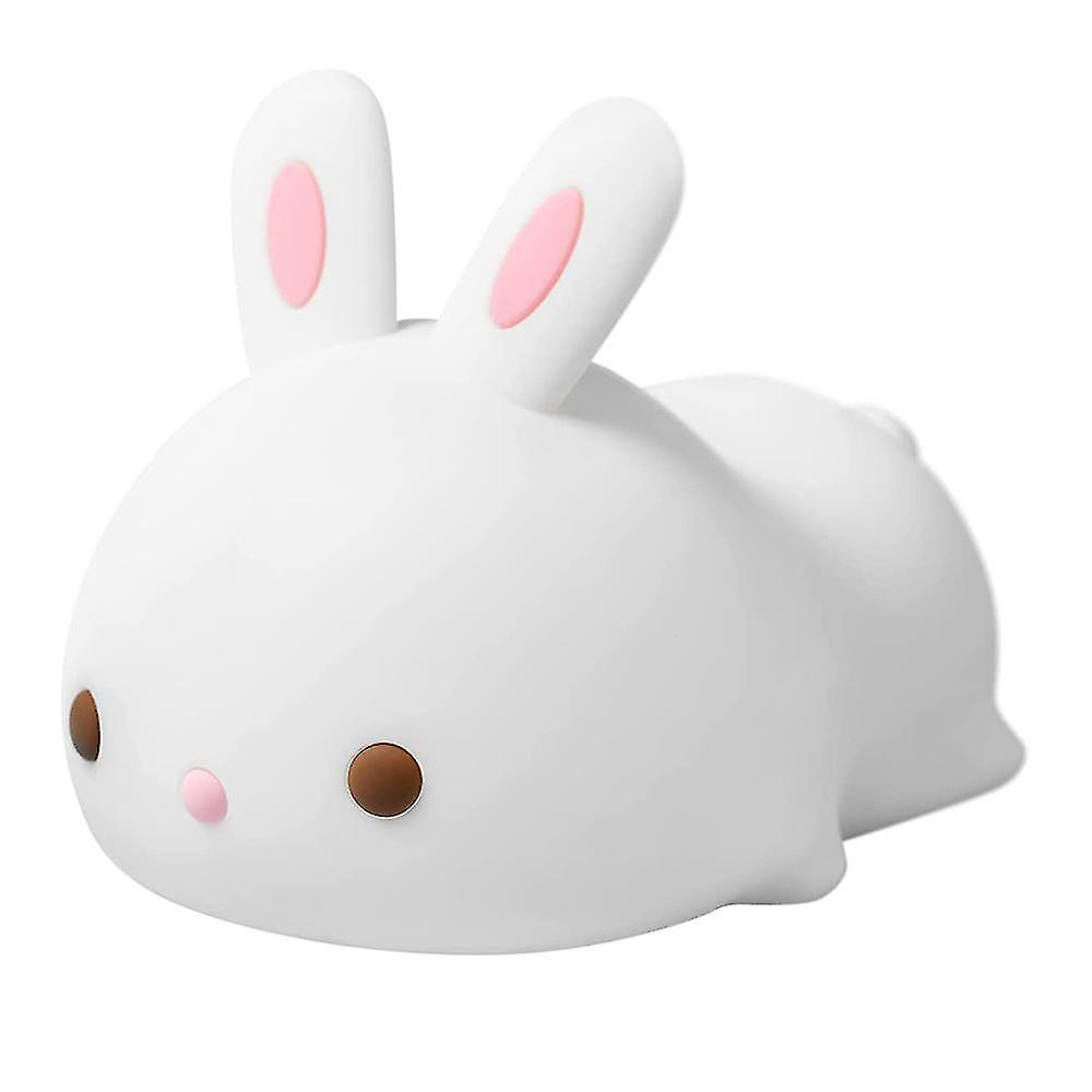 Cute Bunny Night Light For Kids Room， Kids Night Light For Bedroom Cute Bunny Lamp， Silicone Squishy Girls Night Light， Kids Baby Toddler Cute Night L