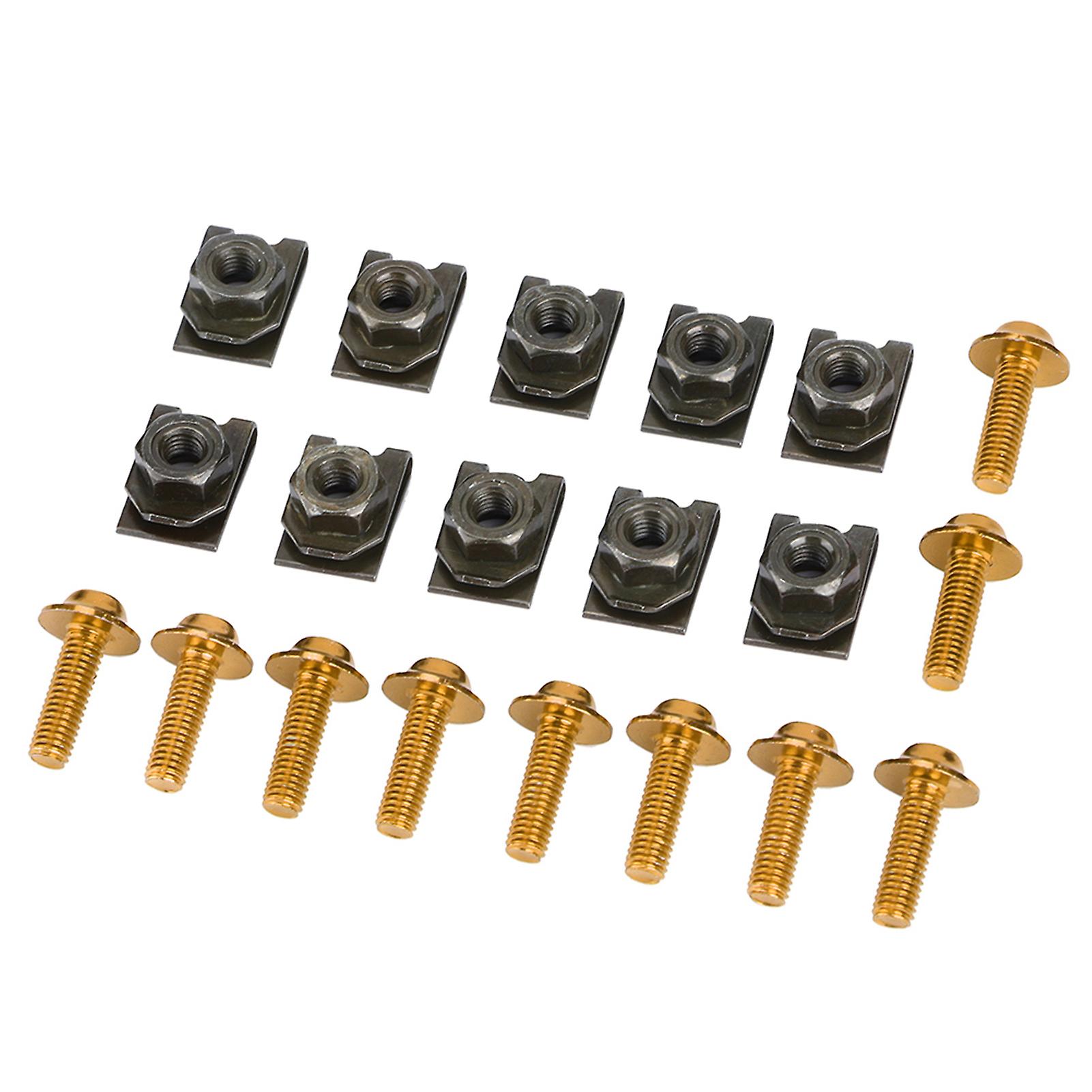 10x M5 Motorcycle Fairing Body Bolt Kit Screw Spire Speed Fastener Clip Nut Gold